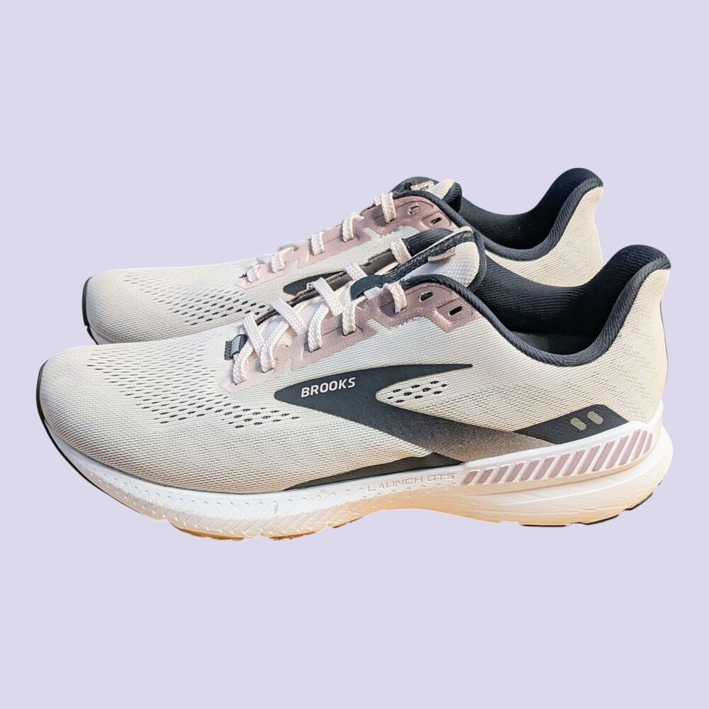 Brooks Launch GTS 8 Women's 11 Wide D White Purple 1203461D653 Orthaheel Insoles